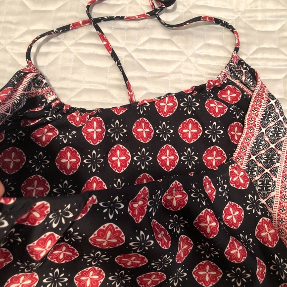 Black-Red-White Halter Top - Picture 8 of 11